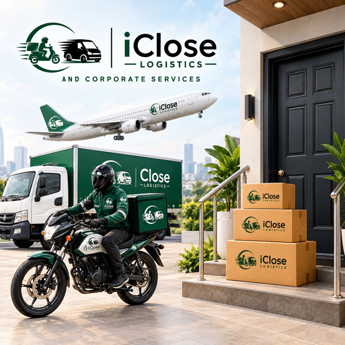 iClose Logistics rider and delivery vehicles